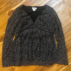 Motherhood Maternity Black and White Floral Top